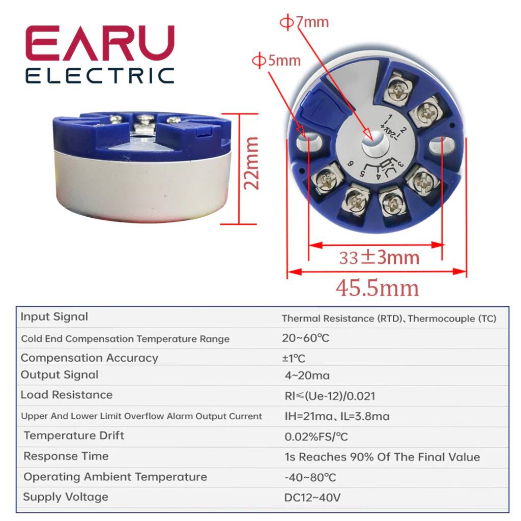 Smart Temperature Transmitter, RTD/Thermocouple/Resistance/Voltage